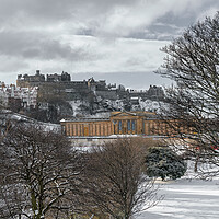 Buy canvas prints of Edinburgh Castle in the Snow by Miles Gray