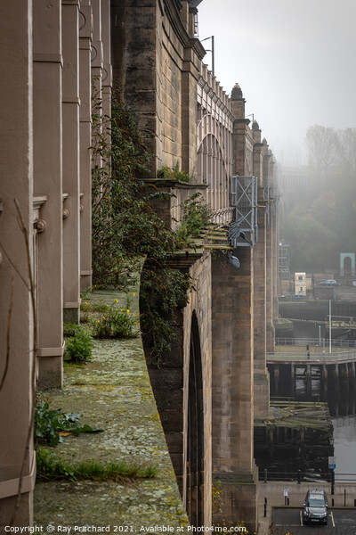 High Level Bridge and Fog Picture Board by Ray Pritchard