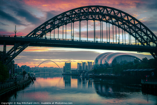 Tyne Bridge and River Tyne Picture Board by Ray Pritchard