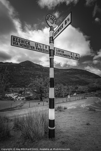Buttermere Signpost Picture Board by Ray Pritchard