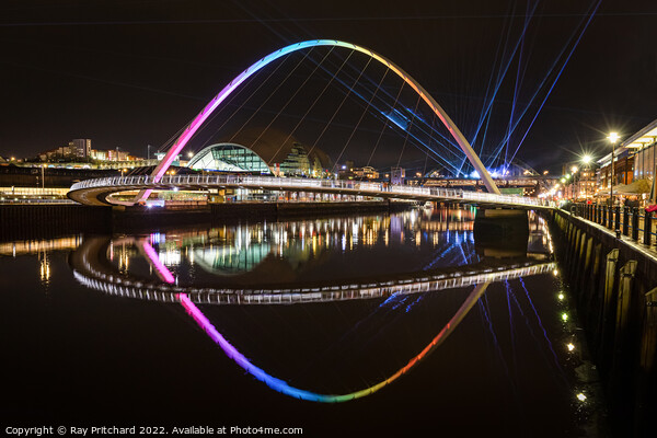 Lasers across the Tyne Picture Board by Ray Pritchard