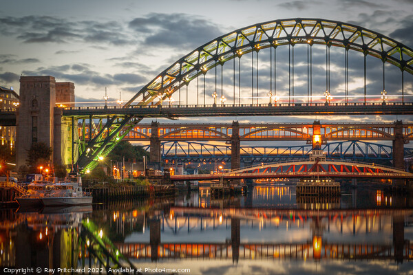 Evening on the Tyne  Framed Mounted Print by Ray Pritchard
