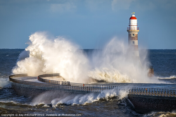Wild Day at Roker Print by Ray Pritchard