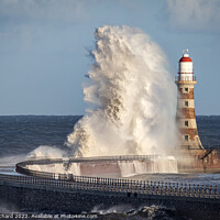 Buy canvas prints of Roker Lighthouse and Waves by Ray Pritchard