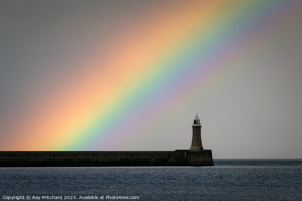 Tynemouth Pier Rainbow  Picture Board by Ray Pritchard