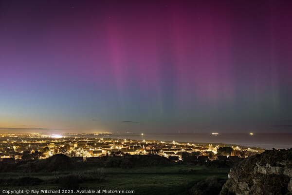 Aurora Over South Shields Picture Board by Ray Pritchard
