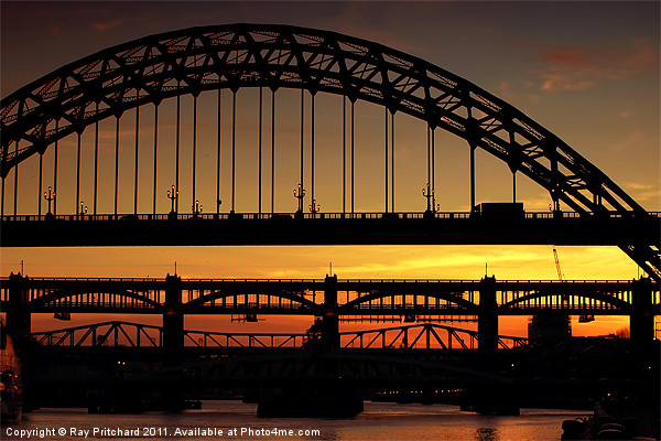 Tyne Bridge at Sunset Picture Board by Ray Pritchard