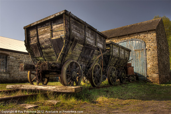 HDR Old Coal Carts Picture Board by Ray Pritchard