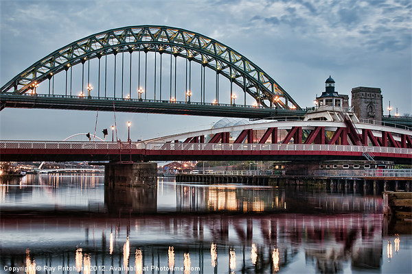 Swing and Tyne Bridges Picture Board by Ray Pritchard