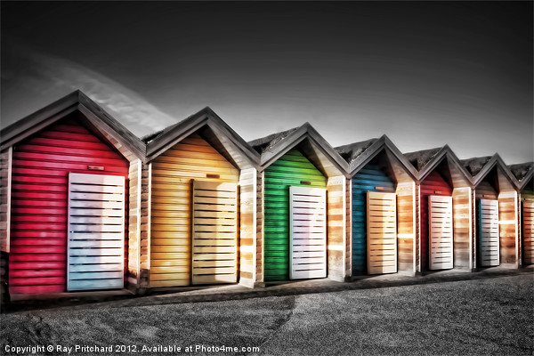 Blyth Beach Huts Picture Board by Ray Pritchard