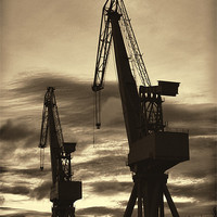 Buy canvas prints of Vintage Cranes by Ray Pritchard