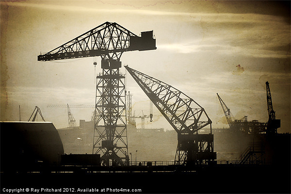 Cranes On the Tyne Picture Board by Ray Pritchard