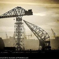 Buy canvas prints of Cranes On the Tyne by Ray Pritchard