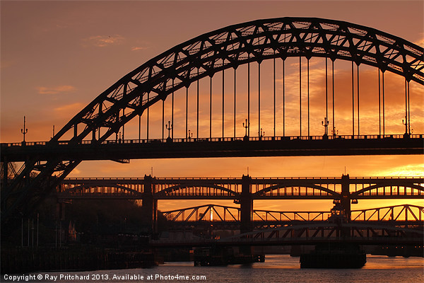 Tyne Bridge At Sunset Picture Board by Ray Pritchard