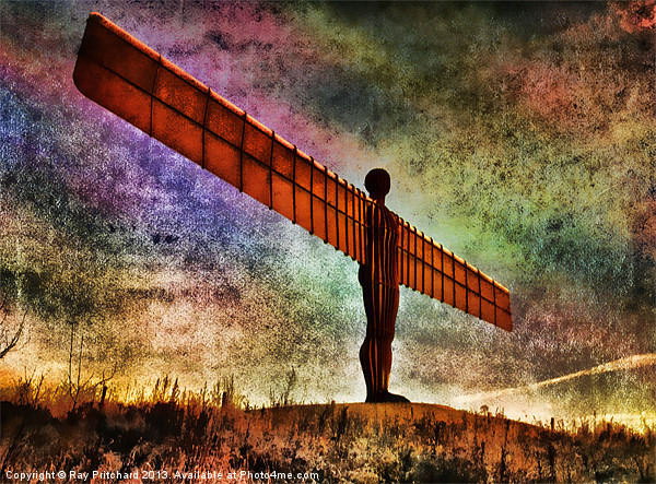 Grunged Angel Of The North Picture Board by Ray Pritchard