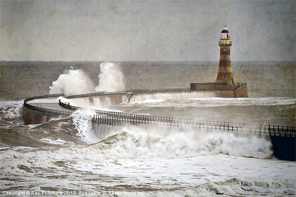 Textured Roker Pier Picture Board by Ray Pritchard