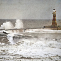Buy canvas prints of Textured Roker Pier by Ray Pritchard