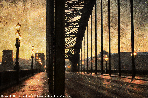 Textured Tyne Bridge Picture Board by Ray Pritchard