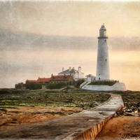 Buy canvas prints of St Marys Lighthouse (Textured) by Ray Pritchard
