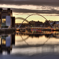 Buy canvas prints of River Tyne Lights by Ray Pritchard