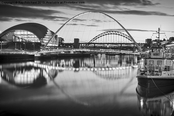 Black and White Millennium Bridge Picture Board by Ray Pritchard