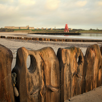 Buy canvas prints of Old Wood Ramp at Little Haven by Ray Pritchard