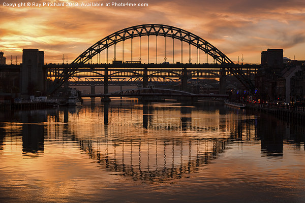 Sunset On the Tyne Picture Board by Ray Pritchard