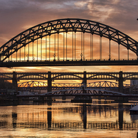 Buy canvas prints of Sunset on the Tyne by Ray Pritchard