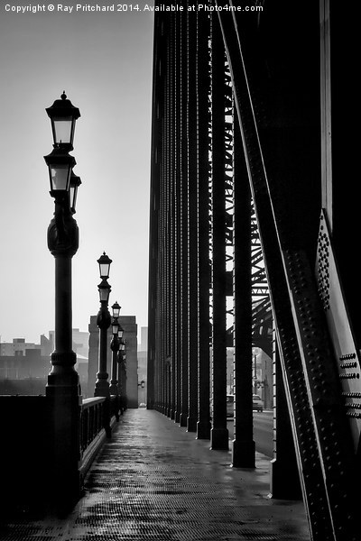 Walk Over The Tyne B&W Picture Board by Ray Pritchard