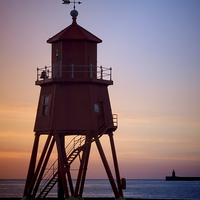 Buy canvas prints of Herd Lighthouse at Sunrise by Ray Pritchard