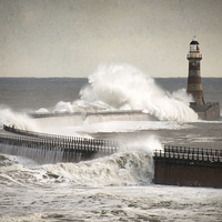Buy canvas prints of High Seas at Roker by Ray Pritchard