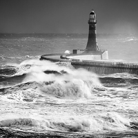 Buy canvas prints of Rough Seas at Roker by Ray Pritchard