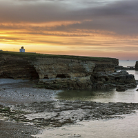 Buy canvas prints of Souter Lighthouse Lit Up by Ray Pritchard
