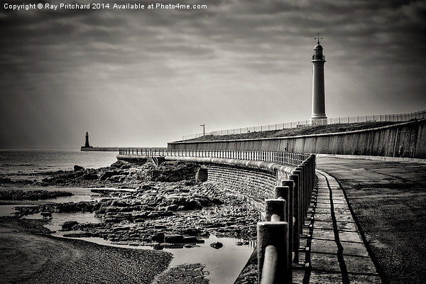 Roker Lighthouses Picture Board by Ray Pritchard