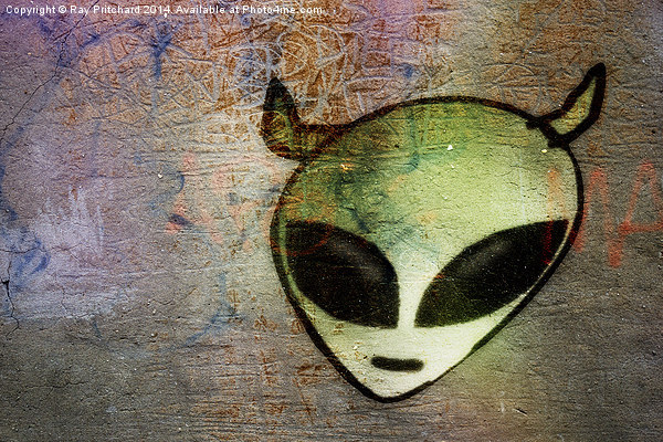 Alien Graffiti Picture Board by Ray Pritchard