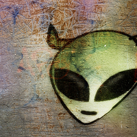 Buy canvas prints of Alien Graffiti by Ray Pritchard