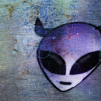 Buy canvas prints of Alien Graffiti Purple by Ray Pritchard