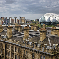 Buy canvas prints of Cloudy Day Over Newcastle by Ray Pritchard