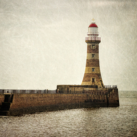 Buy canvas prints of Textured Roker Lighthouse by Ray Pritchard