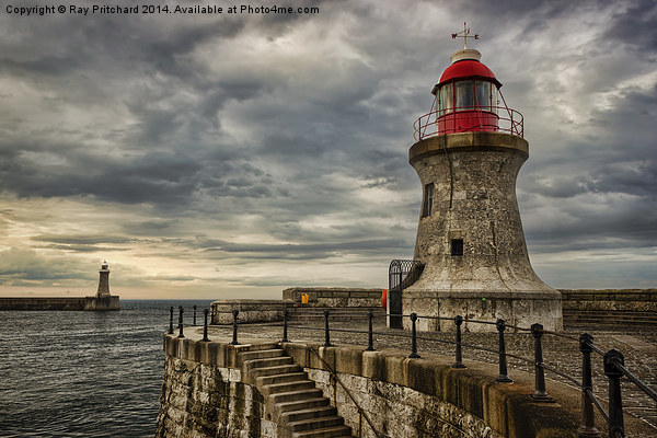 South Shields and Tynemouth Lighthouses Picture Board by Ray Pritchard