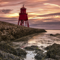 Buy canvas prints of  Herd Lighthouse at South Shields by Ray Pritchard
