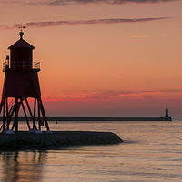 Buy canvas prints of South Shields Groyne at Sunrise by Ray Pritchard