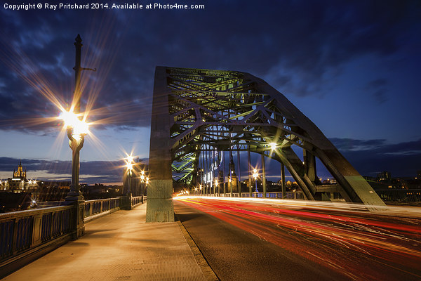 Light Trails over the Tyne Bridge Picture Board by Ray Pritchard