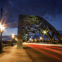 Buy canvas prints of Light Trails over the Tyne Bridge by Ray Pritchard