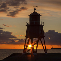 Buy canvas prints of   Herd Lighthouse at South Shields by Ray Pritchard