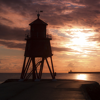 Buy canvas prints of Herd Lighthouse after Sunrise by Ray Pritchard