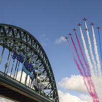 Buy canvas prints of  Red Arrows Over The Tyne Bridge by Ray Pritchard