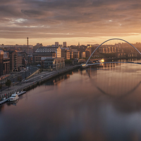 Buy canvas prints of Sunrise Over Newcastle by Ray Pritchard