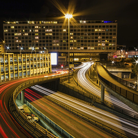 Buy canvas prints of  Newcastle Light Trails by Ray Pritchard