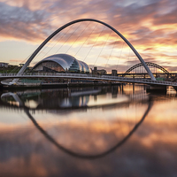Buy canvas prints of  Millennium Bridge at Sunset by Ray Pritchard